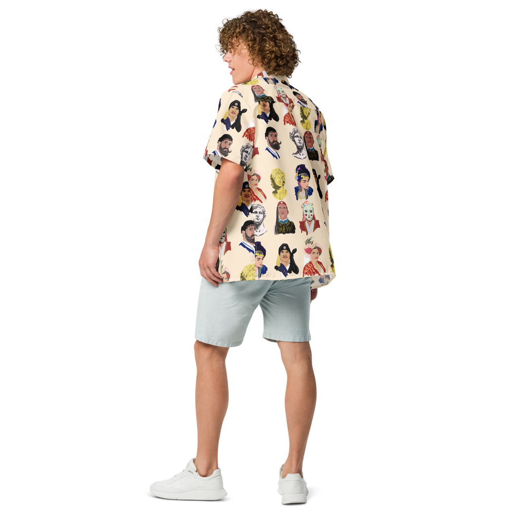 Πουκάμισο με κουμπιά Greek Heads Peach Hawaiian Unisex