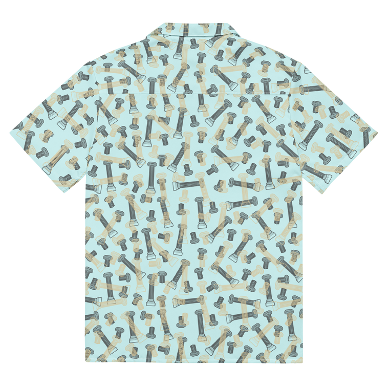 Pillared Sky Aegean Hawaiian Unisex button shirt