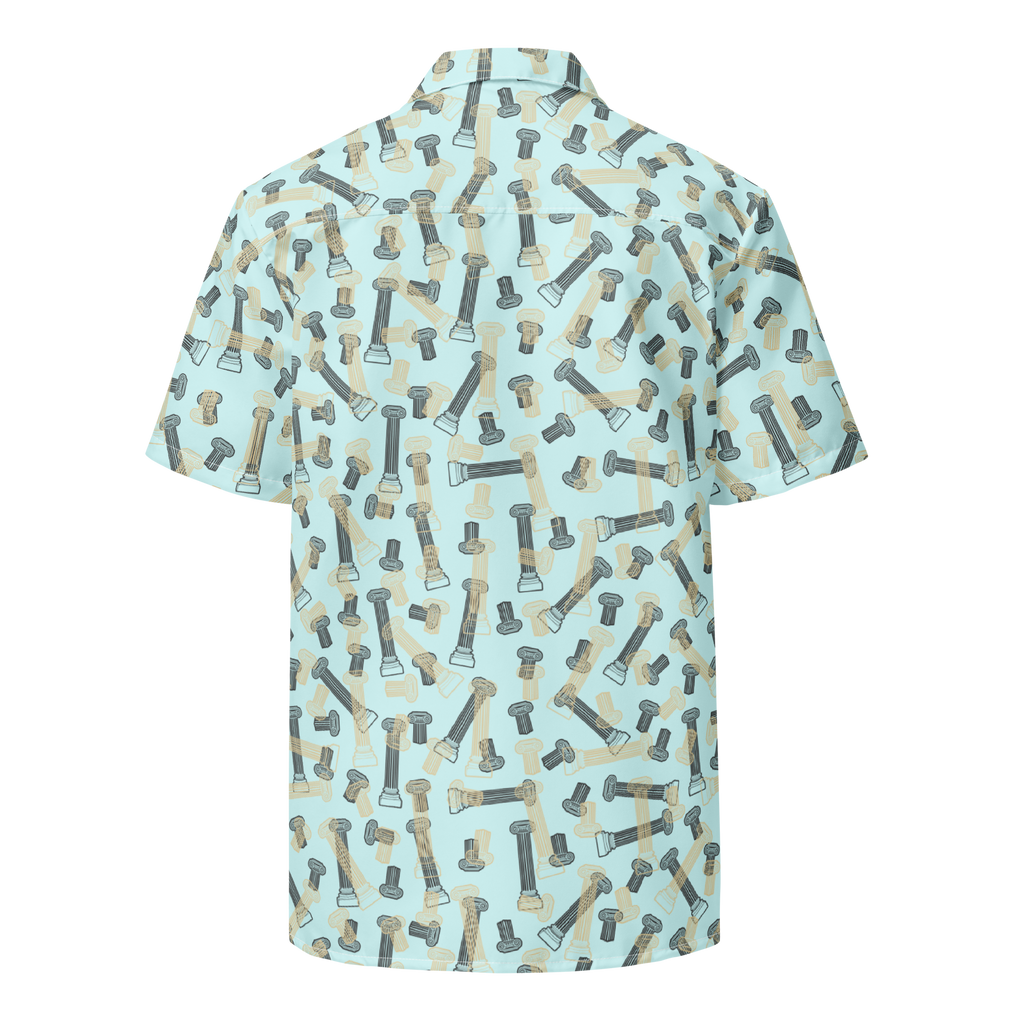 Pillared Sky Aegean Hawaiian Unisex button shirt