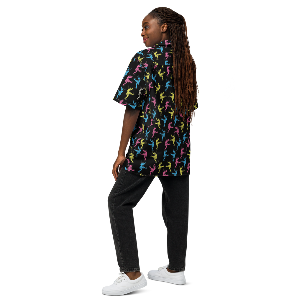 CMYK Evzones Black Hawaiian Unisex button shirt