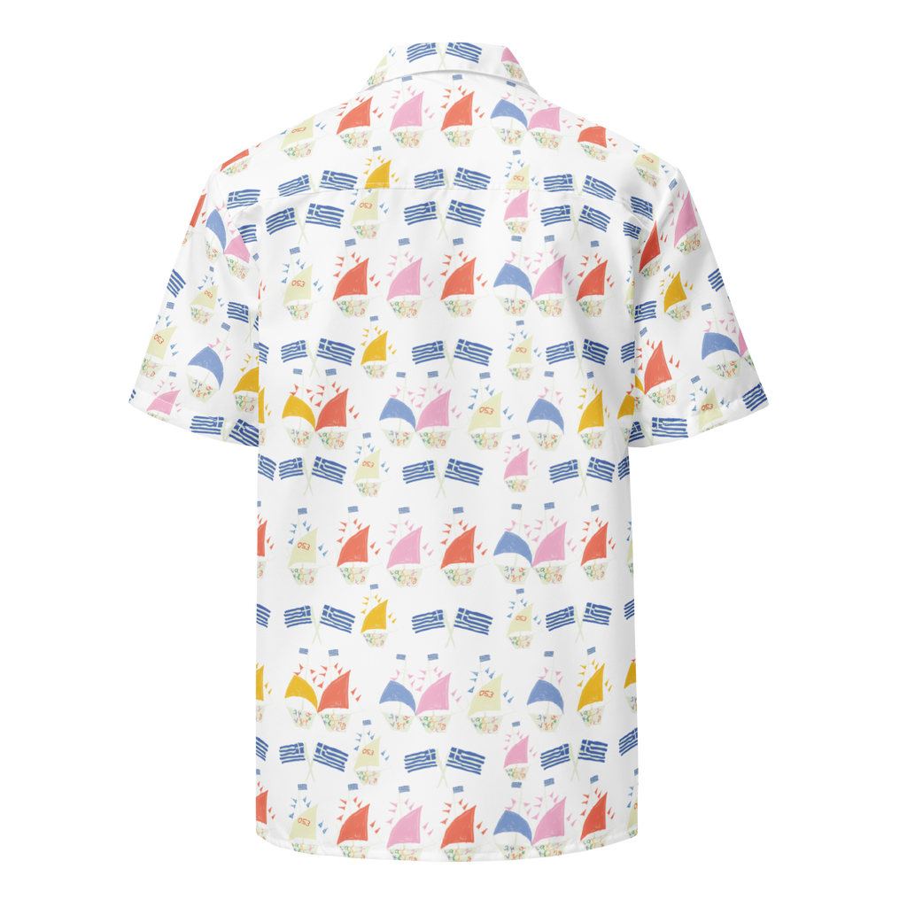 Greek Sailing Race Hawaiian Unisex button shirt