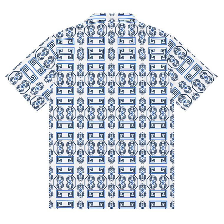 Greek Key Hawaiian Unisex button shirt