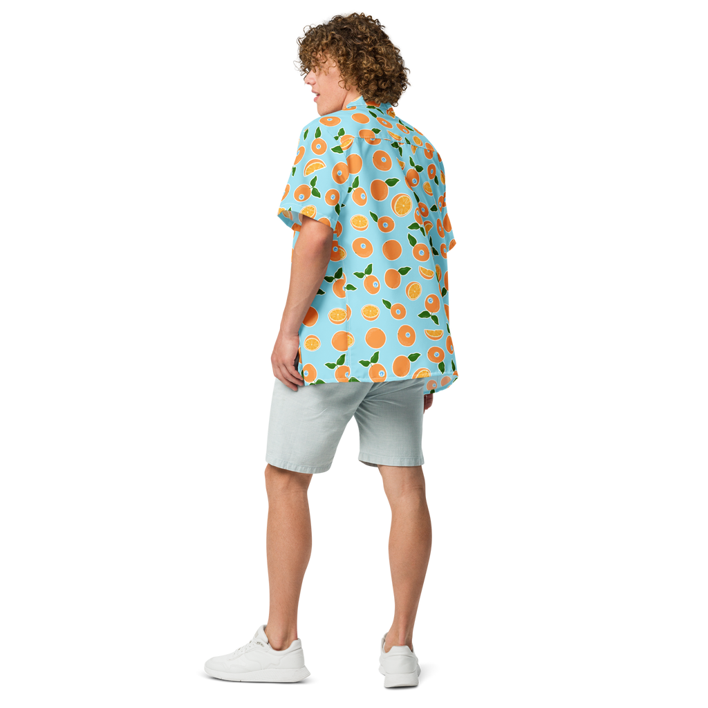 Organic Portokalada Hawaiian Unisex button shirt