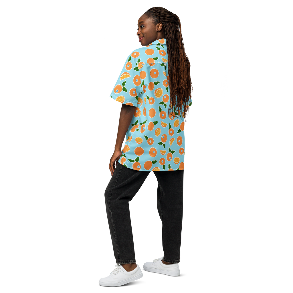 Organic Portokalada Hawaiian Unisex button shirt