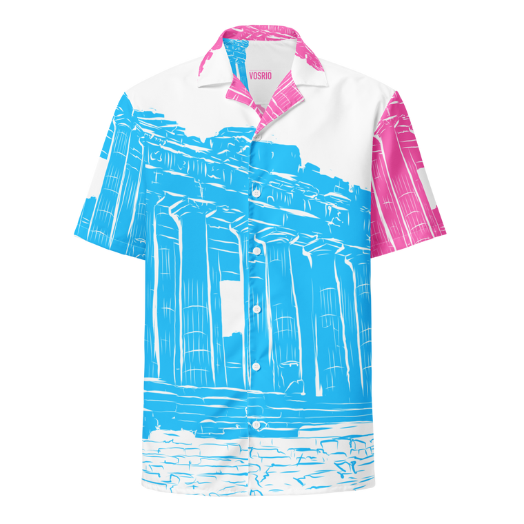 Athens Tourist Rocket Popsicle Hawaiian Unisex button shirt