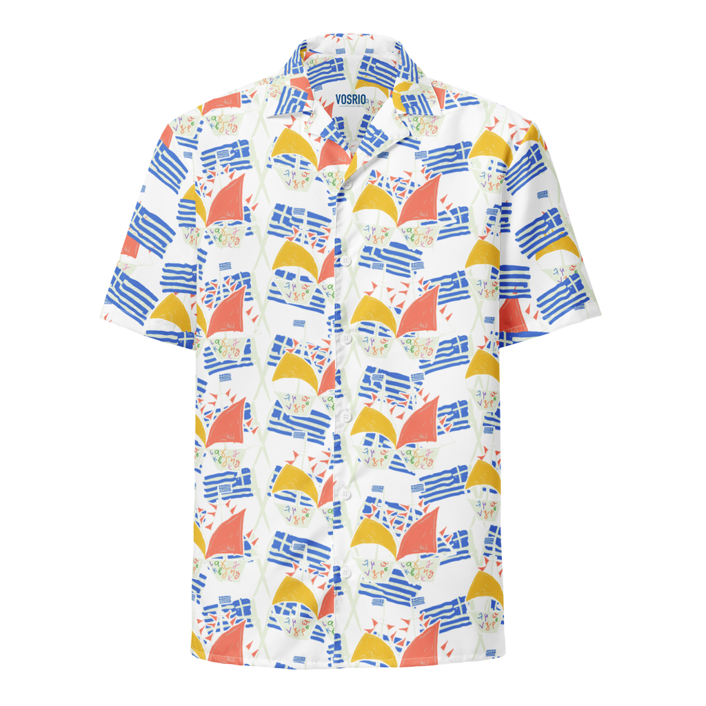 Greek Sailing Hawaiian Unisex button shirt