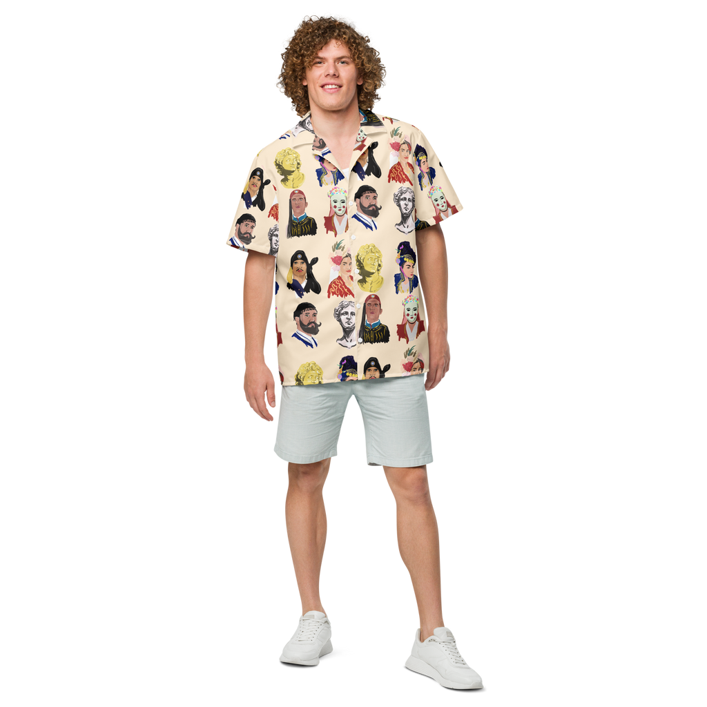 Πουκάμισο με κουμπιά Greek Heads Peach Hawaiian Unisex