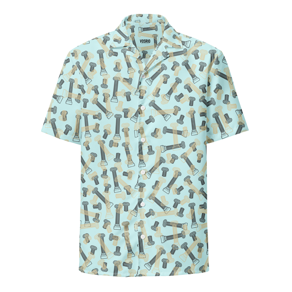 Pillared Sky Aegean Hawaiian Unisex button shirt