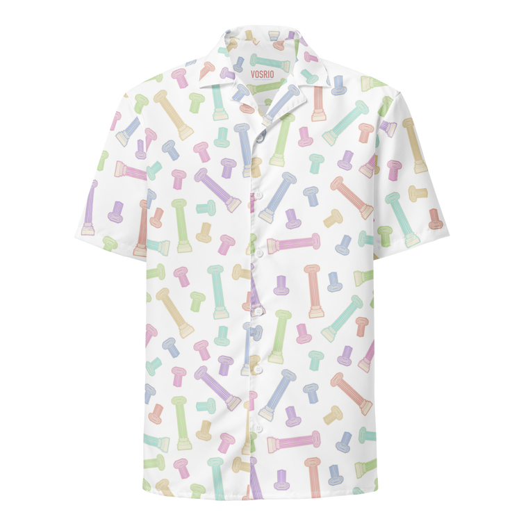 Pillared Sky Colored Hawaiian Unisex button shirt