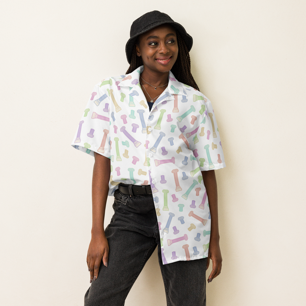 Pillared Sky Colored Hawaiian Unisex button shirt