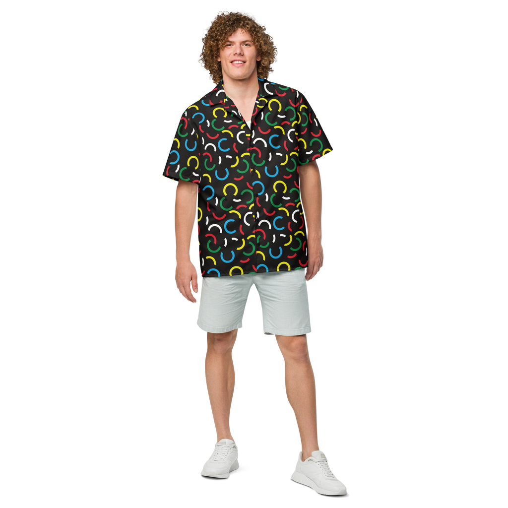 3 Hour Delay Midnight Hawaiian Unisex button shirt