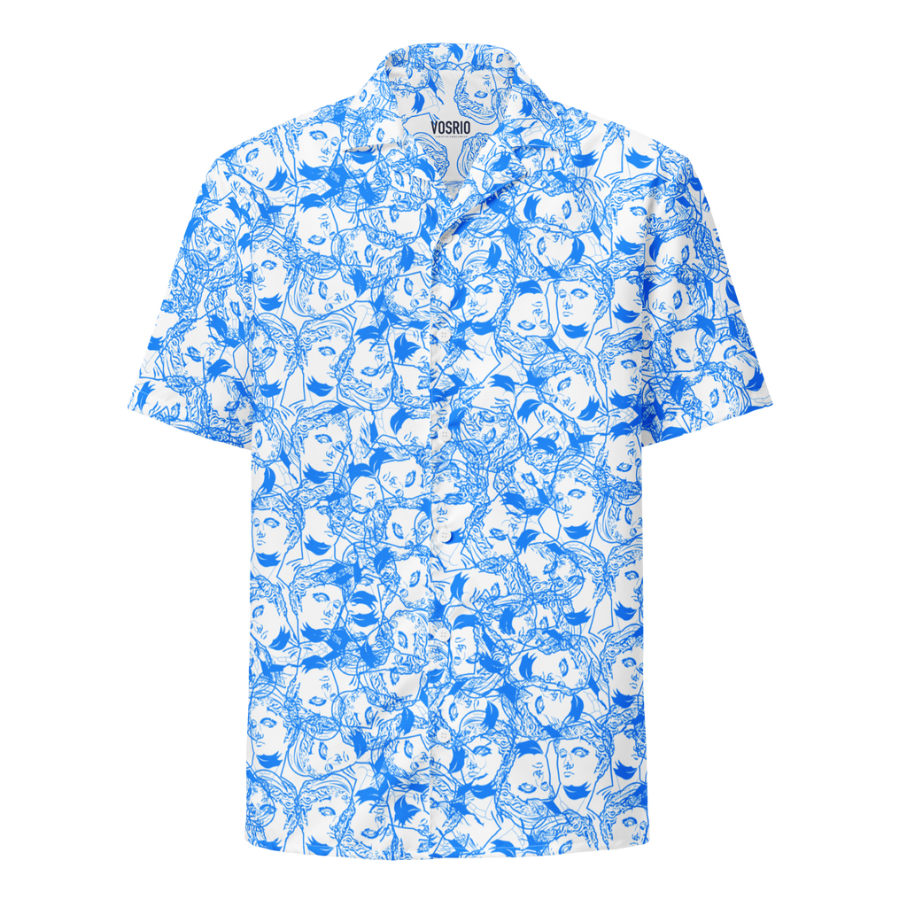 VOSRIO Select Blue Hawaiian Unisex button shirt