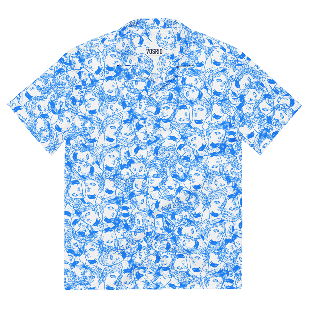 VOSRIO Select Blue Hawaiian Unisex button shirt