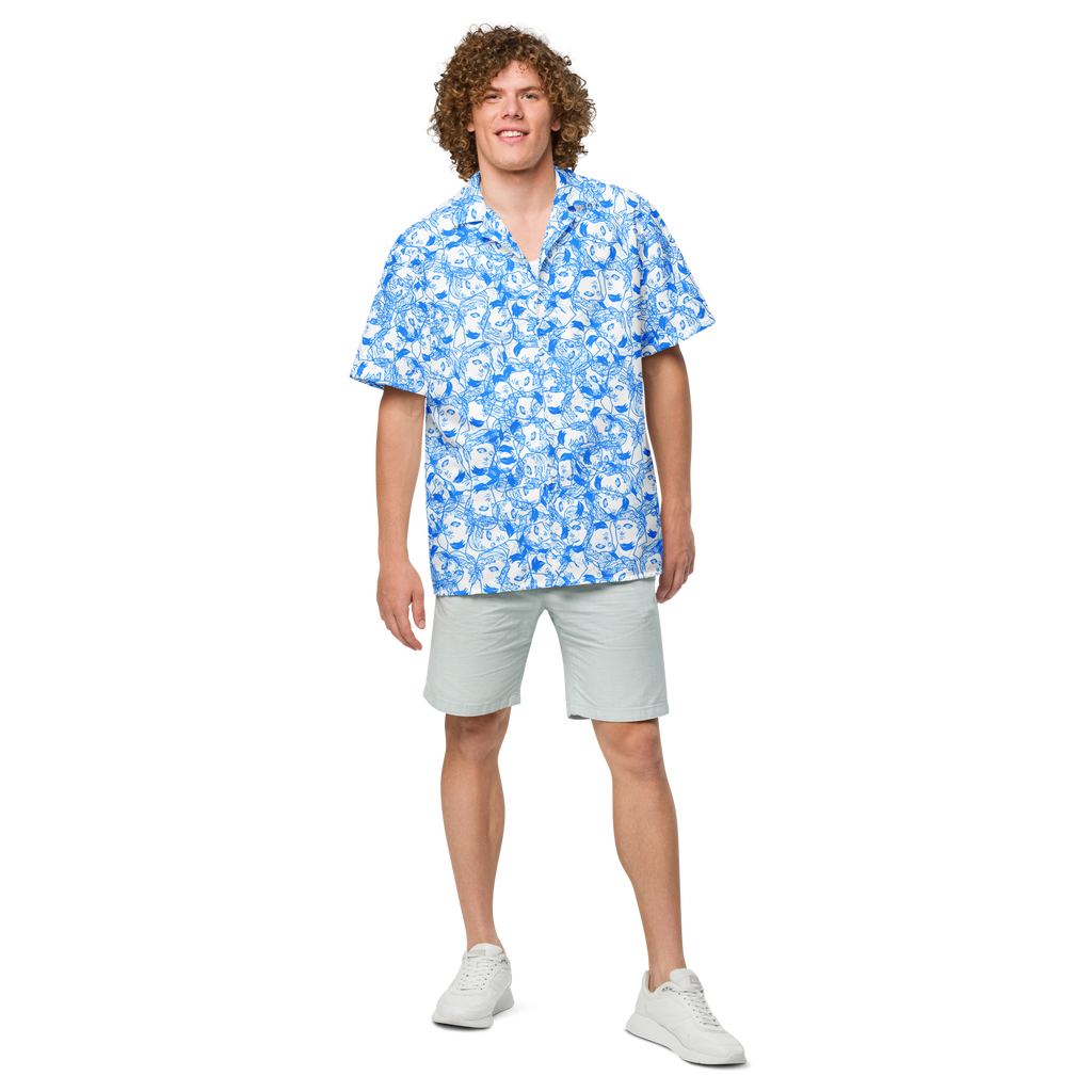 VOSRIO Select Blue Hawaiian Unisex button shirt