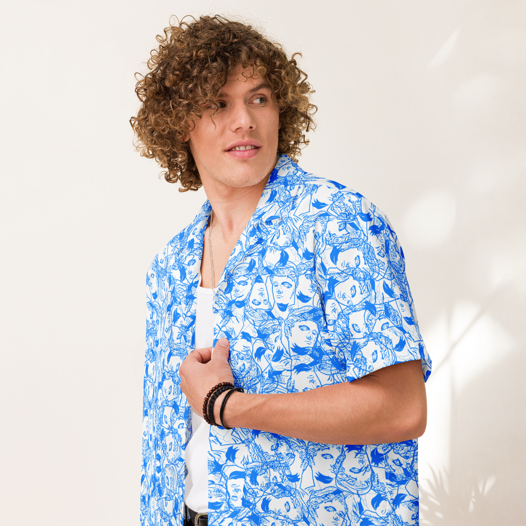 VOSRIO Select Blue Hawaiian Unisex button shirt