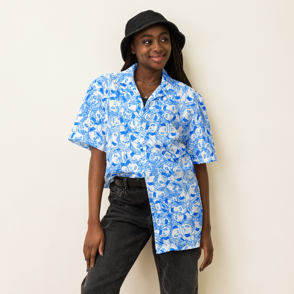 VOSRIO Select Blue Hawaiian Unisex button shirt