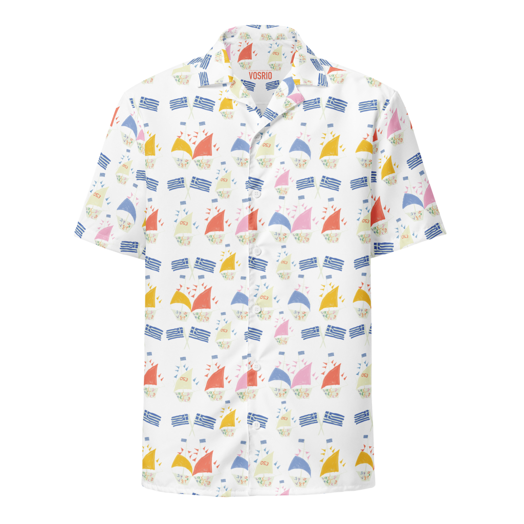 Greek Sailing Race Hawaiian Unisex button shirt