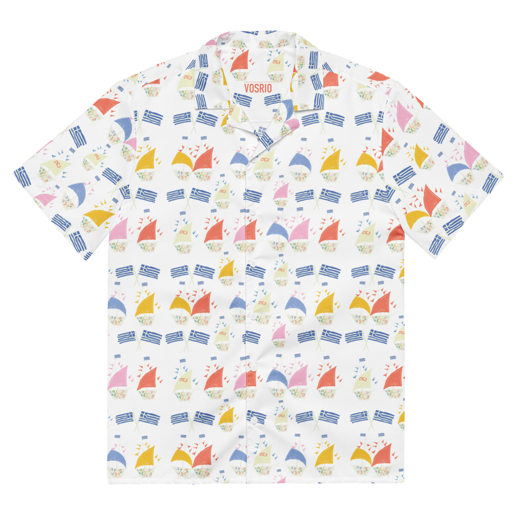 Greek Sailing Race Hawaiian Unisex button shirt