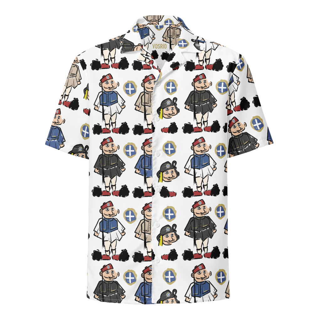 Happy Evzones Hawaiian Unisex button shirt