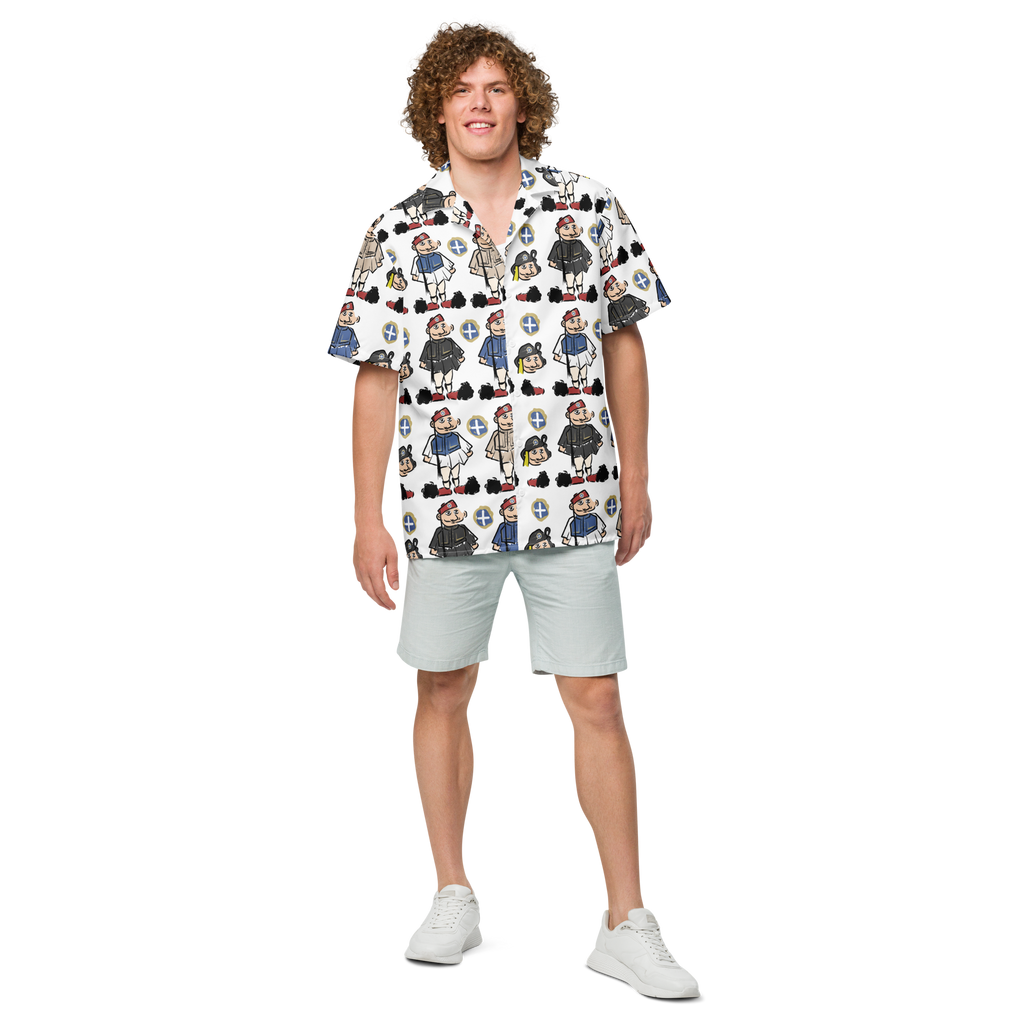 Happy Evzones Hawaiian Unisex button shirt