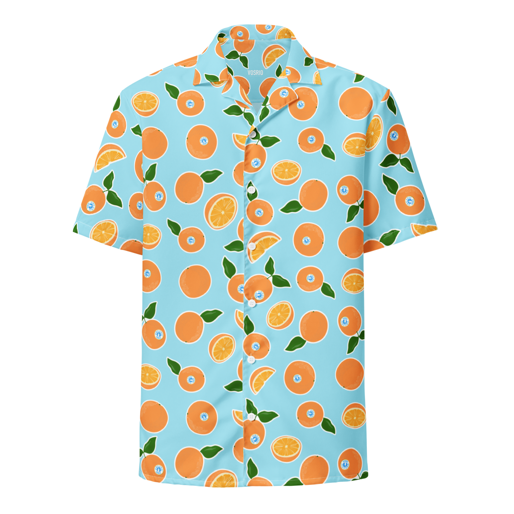 Organic Portokalada Hawaiian Unisex button shirt