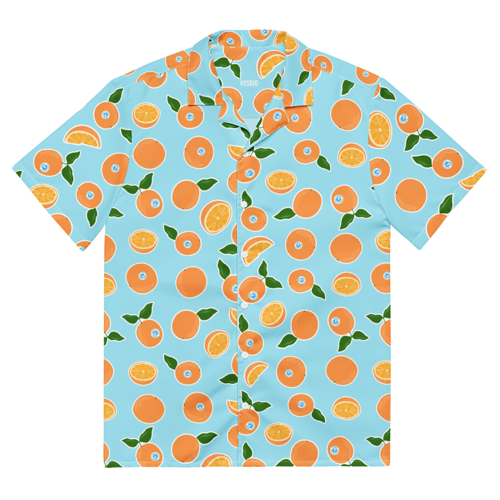 Organic Portokalada Hawaiian Unisex button shirt