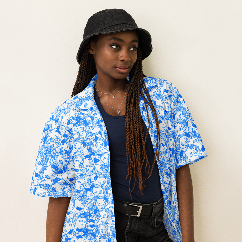 VOSRIO Select Blue Hawaiian Unisex button shirt