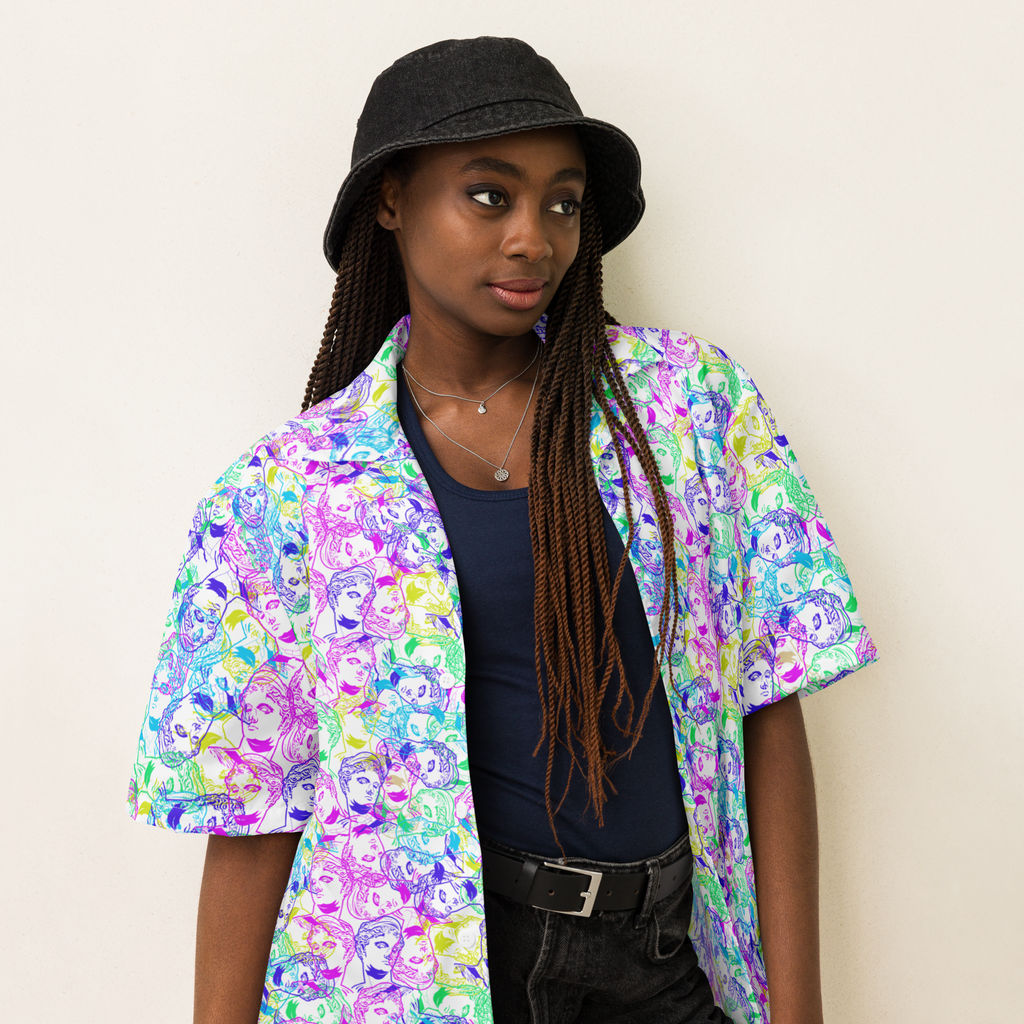 VOSRIO Select CMYK Hawaiian Unisex button shirt