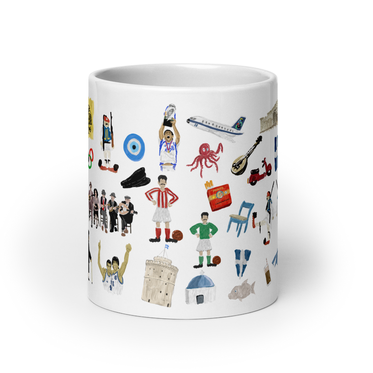 So You're Greek White glossy mug
