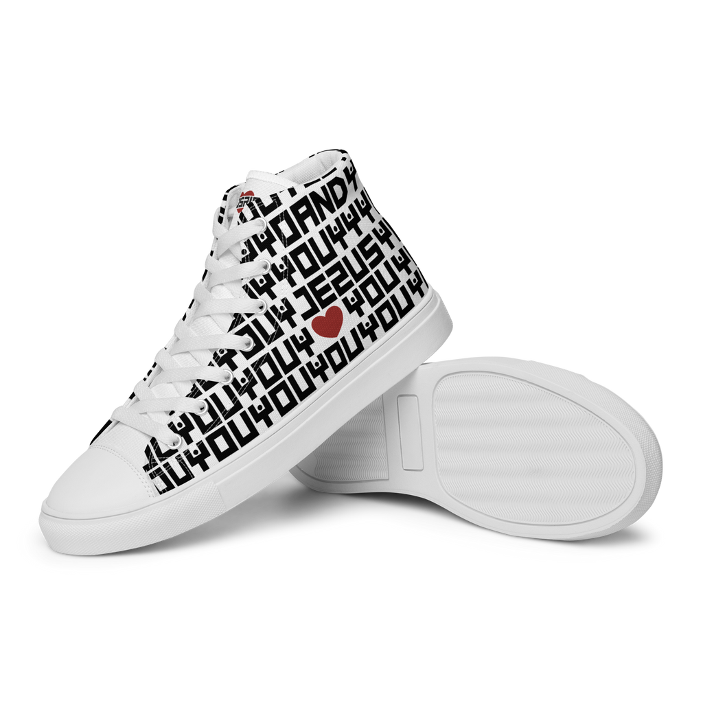 Jesus Loves Everyone Women’s high top canvas shoes
