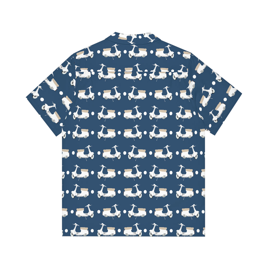 Leros Vespa Navy Men's Hawaiian Shirt