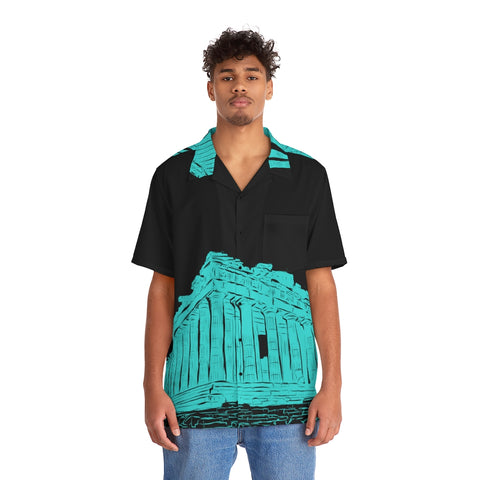 Athens Tourist Black Men's Hawaiian Shirt