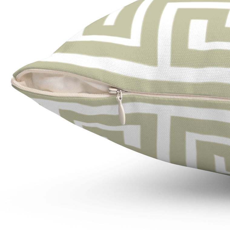 In Theory Olive Square Pillow