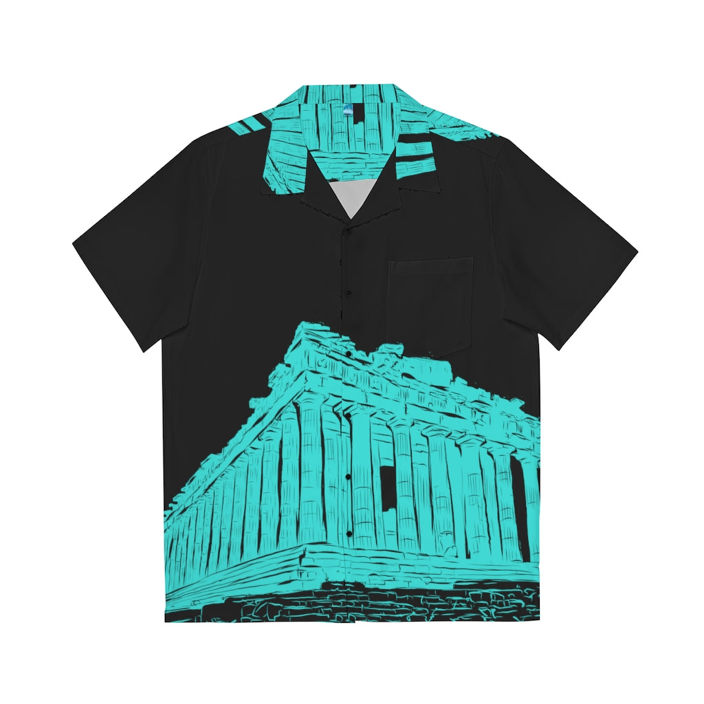 Athens Tourist Black Men's Hawaiian Shirt