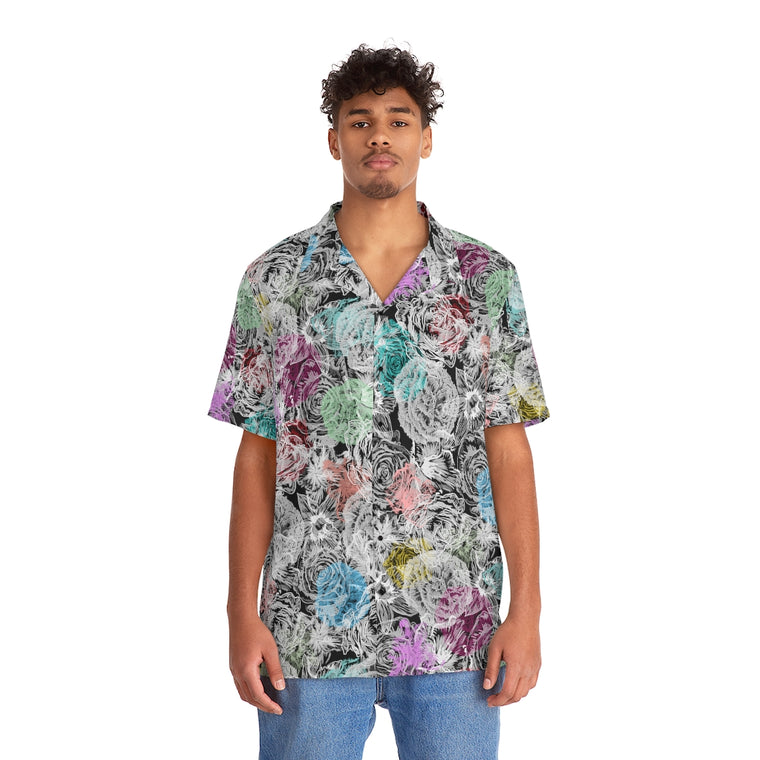 God's Patches Black Men's Hawaiian Shirt