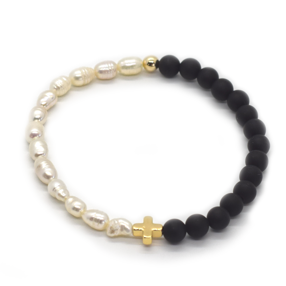 Black & Pearl Unisex Bracelet