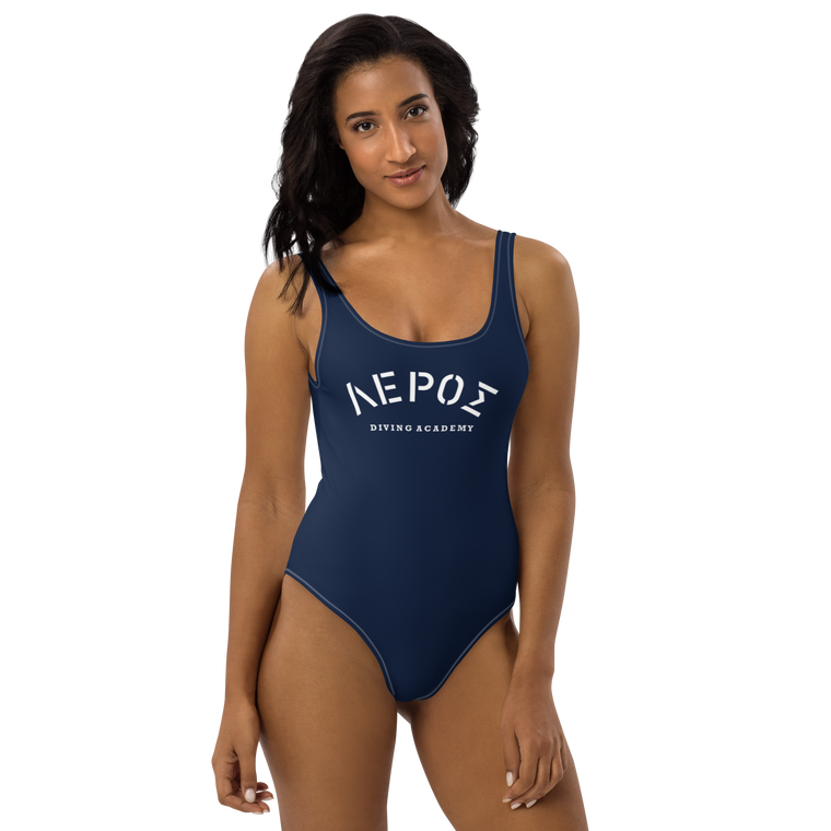 Leros Diving Academy 1991 Navy  One-Piece Swimsuit