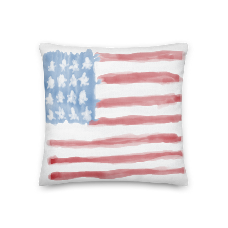 America Water-colour Premium Pillow