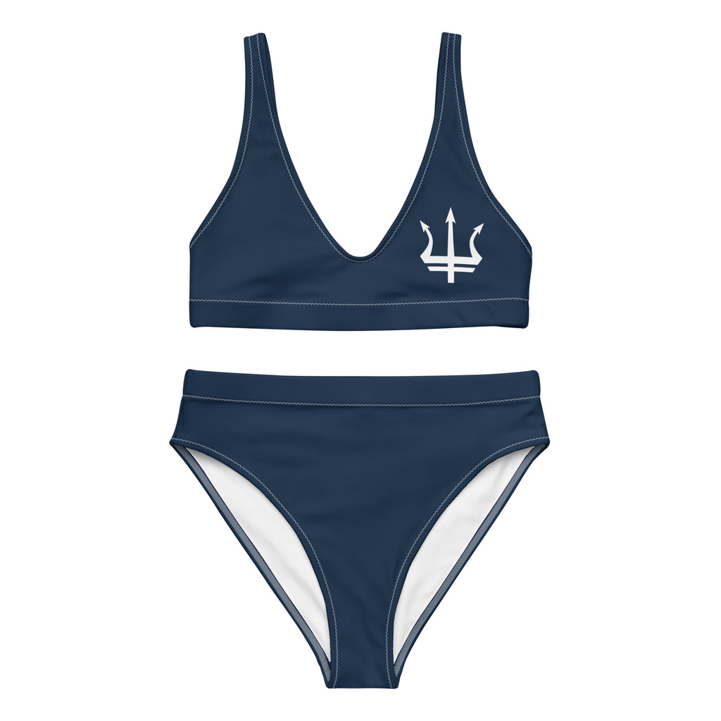 Leros Diving Academy 1991 Navy Recycled high-waisted bikini