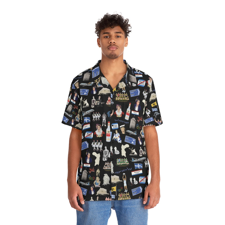 So You're Greek Too Black Men's Hawaiian Shirt