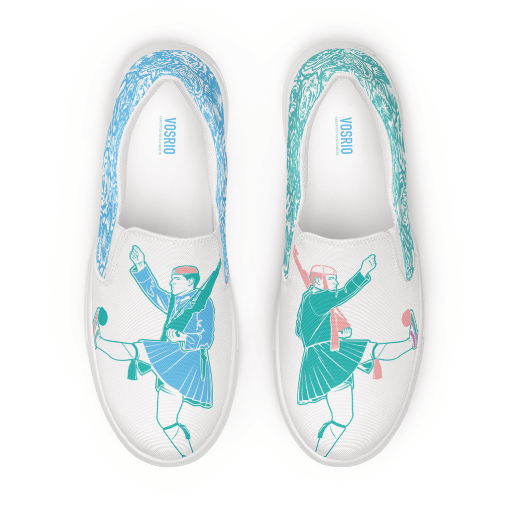 Original VOSRIO Summer Flowers Men’s slip-on canvas shoes