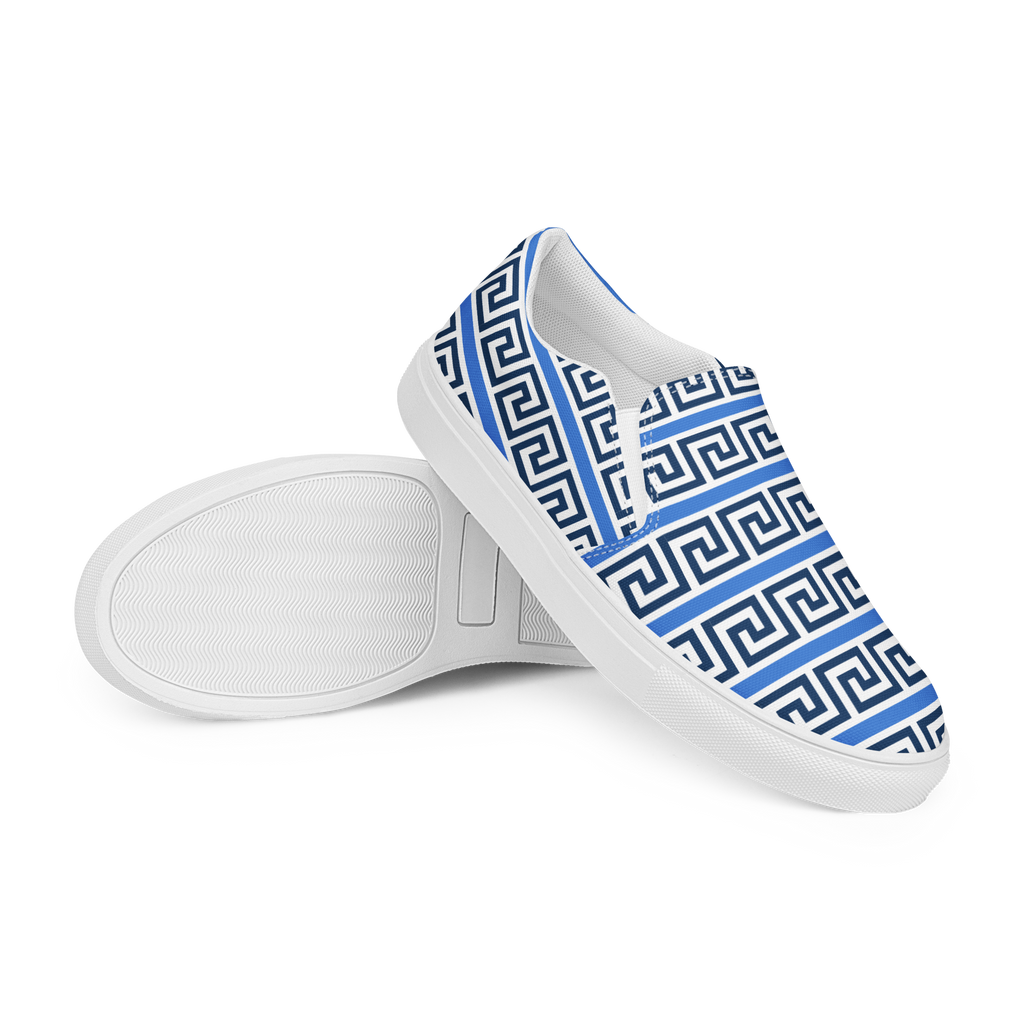 The Key Greek Men’s slip-on canvas shoes