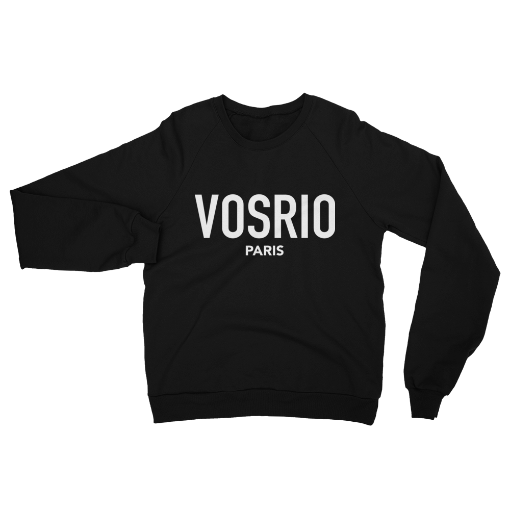 VOSRIO Paris Logo Black raglan sweater