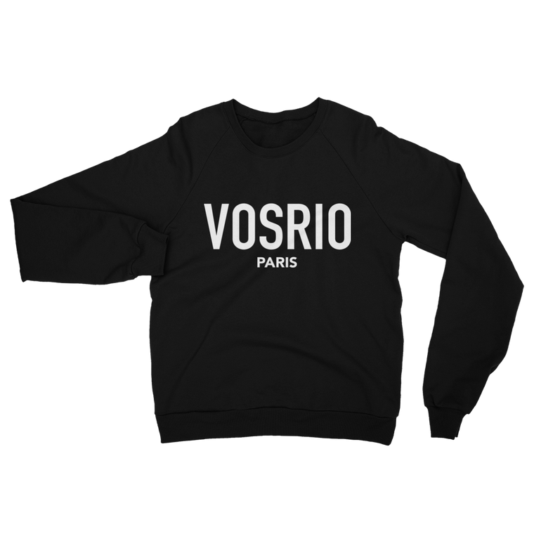 VOSRIO Paris Logo Black raglan sweater