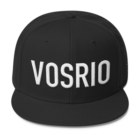 VOSRIO Black Wool Blend Snapback