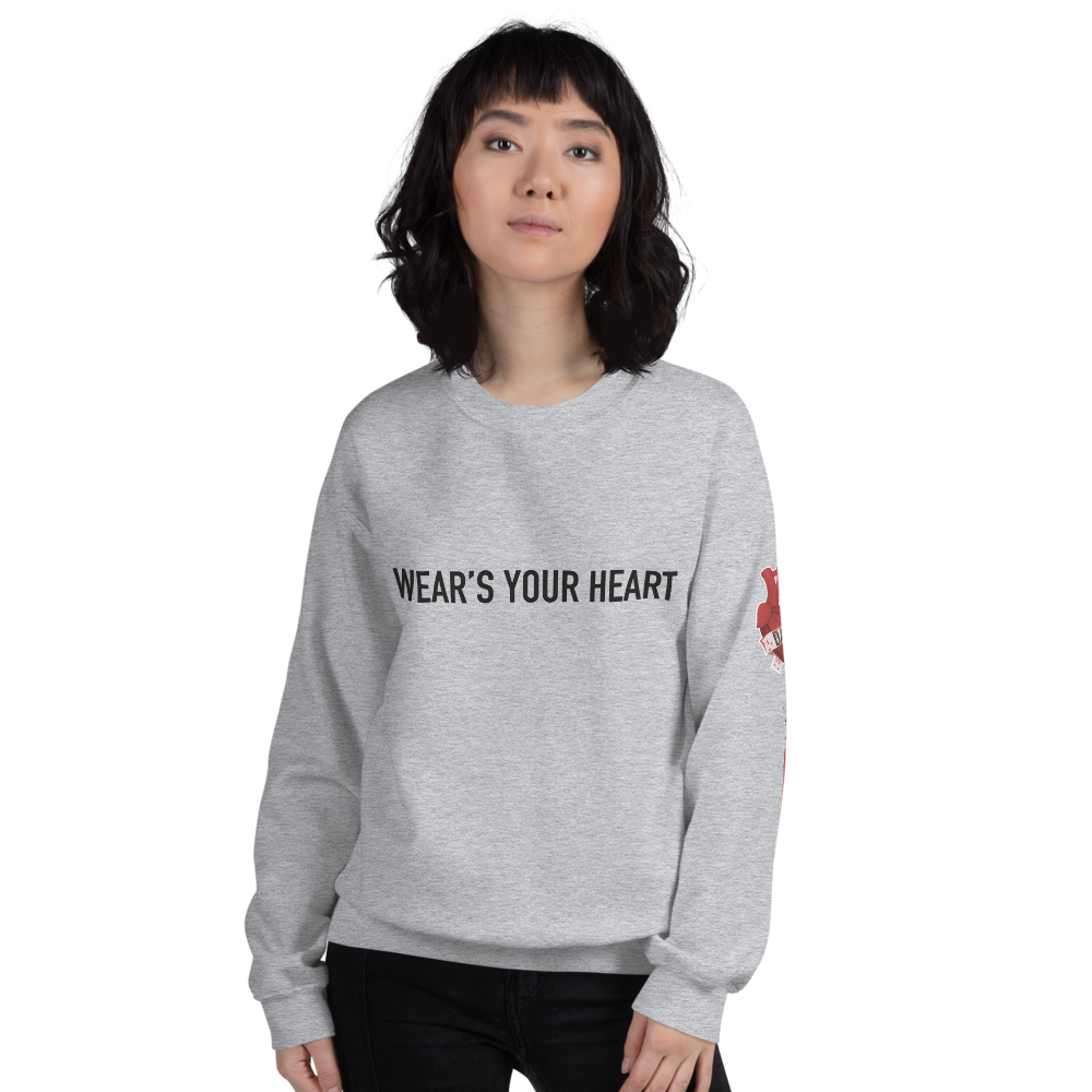 Wear's Your Heart Unisex Sweatshirt. Customize your sweater.