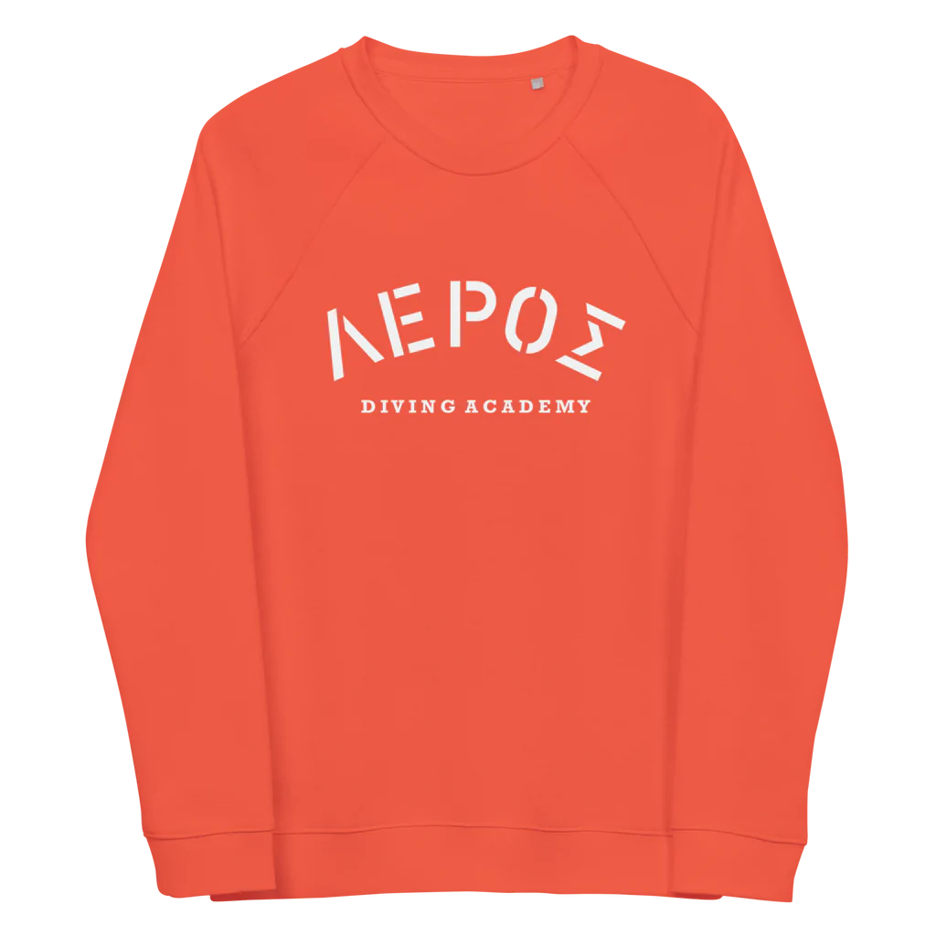 Leros Diving Academy 1991 Orange Unisex organic sweatshirt