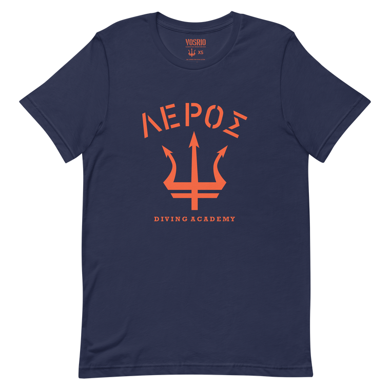 Leros Diving Academy 1991 Orange logo unisex t-shirt