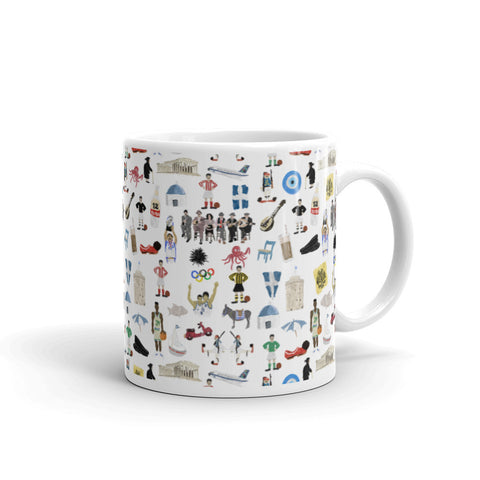 So You're Greek White glossy mug