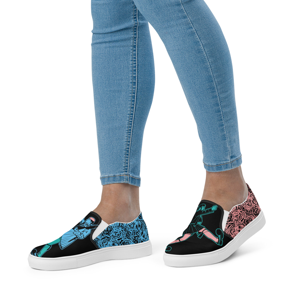 Original VOSRIO Summer Flowers Women’s slip-on canvas shoes